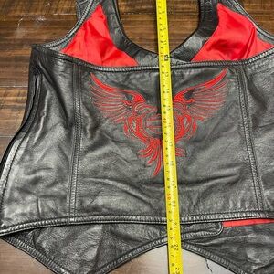Amazing black and red Harley Davidson vest hotter!! Must add to your collection!